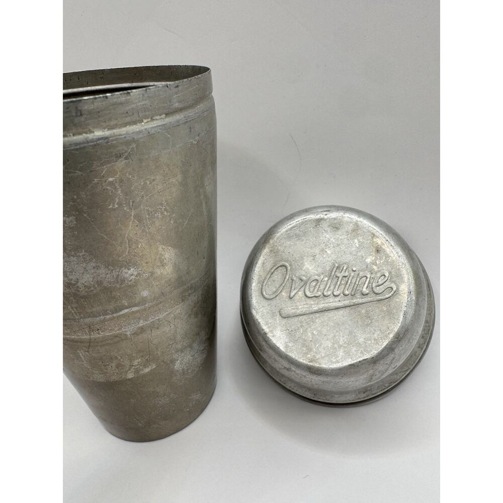 Vintage Ovaltine Aluminum Shaker Cup Lid Advertising 1940s 1950s Retro